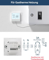 BEOK TOL47WIFI Okos WiFi Termosztát Gáz/Víz Kazánhoz és Padlófűtéshez - Programozható, Alexa és Google Asszisztens Kompatibilis 2