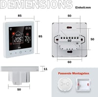Beok TR9B-WIFI-WPB WiFi Okostermosztát Gázkazánhoz - Programozható, Fehér, Tuya/Alexa/Google Home Kompatibilis, Távvezérelhető 6