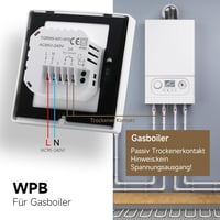 Termostat inteligent WiFi BEOK pentru centrală termică pe gaz - Regulator de încălzire de perete digital wireless, compatibil cu Alexa și Google Home, TGR85WIFI-WPB 2