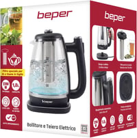 BEPER 1,8L Üveg Vízforraló 2200W Forgatható Talppal és Automatikus Lekapcsolással 7