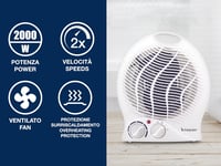 BEPER 2000W Kompakt Ventilátoros Fűtőtest Termosztáttal és Eco Móddal 2