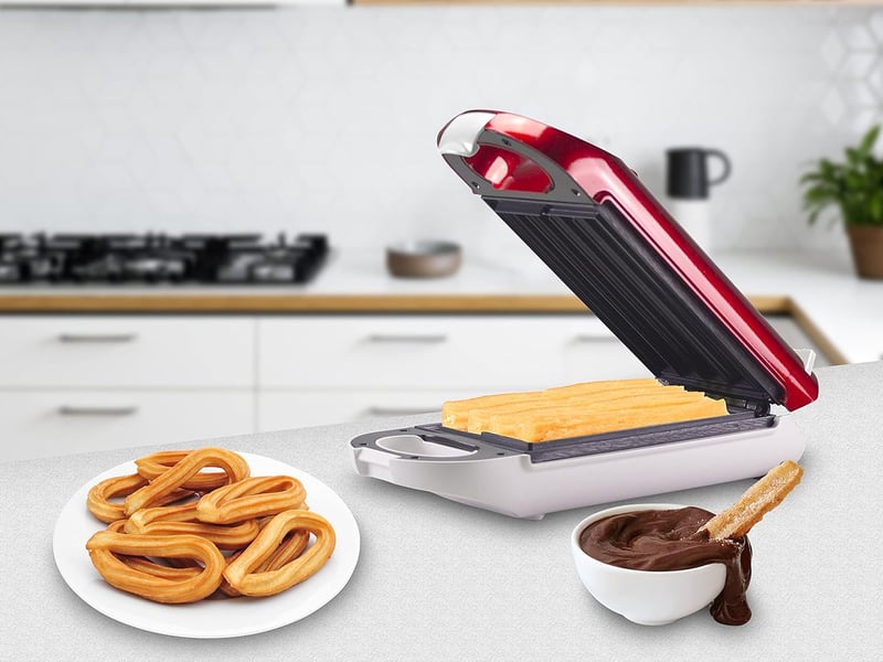 BEPER BT.600Y Churros Sütő 800W Tapadásmentes Felület Hőálló Fogantyú Piros