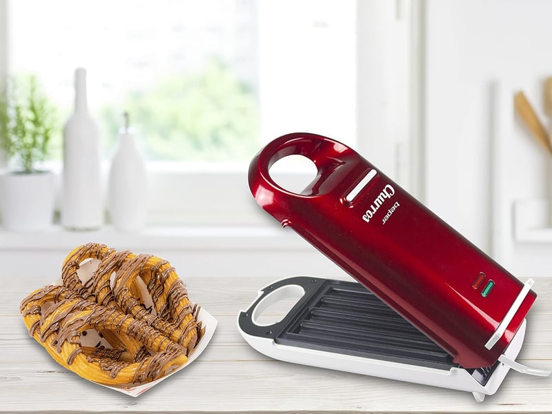 BEPER BT.600Y Churros Sütő 800W Tapadásmentes Felület Hőálló Fogantyú Piros