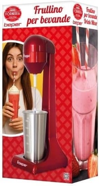 BEPER Elektromos Turmixgép Smoothie Koktél Készítéshez 0.5L Alumínium Tartály 100W Piros 7