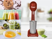 BEPER Elektromos Turmixgép Smoothie Koktél Készítéshez 0.5L Alumínium Tartály 100W Piros 5