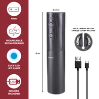 Beper P102ACP103 USB-s Újratölthető Elektromos Dugóhúzó Fóliaváróval, Bor Üvegnyitó Természetes és Szintetikus Parafadugóhoz 2