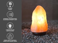 Lampă de sare BEPER cu bază din lemn și intensitate reglabilă, sculptată manual 2