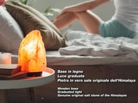 Lampă de sare BEPER cu bază din lemn și intensitate reglabilă, sculptată manual 3