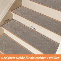 BEQHAUSE Csúszásmentes Lépcsőszőnyeg 22x70cm Gumis Háttal, 15db Szett 8