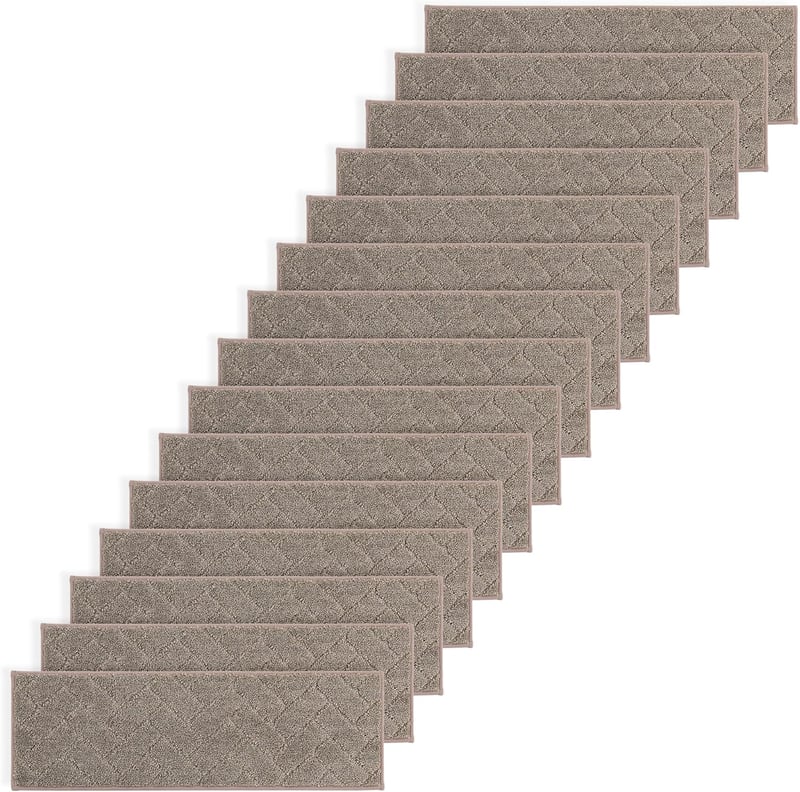 BEQHAUSE Csúszásmentes Lépcsőszőnyeg 22x70cm Gumis Háttal, 15db Szett