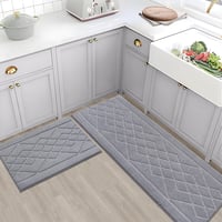 BEQHAUSE Konyhai Futóanyag 2 db, Csúszásmentes Mosható Szőnyeg 60x89+60x152cm 1