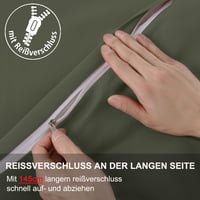Beqnat jastučnica za bočno spavanje 40x145 cm, 2 komada - Maslinasto zelena jastučnica s patentnim zatvaračem, 100% mikrovlakna, hipoalergena 5