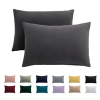 Beqnat obliečka na vankúš 70x90 cm 2 ks - Antracitová sivá obliečka na vankúš z mikrovlákna so zipsom, nekrčivá, bez nutnosti žehlenia 1