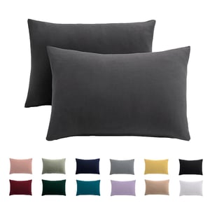 Beqnat obliečka na vankúš 70x90 cm 2 ks - Antracitová sivá obliečka na vankúš z mikrovlákna so zipsom, nekrčivá, bez nutnosti žehlenia