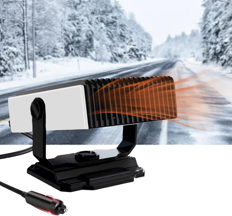 Berelin 12V 150W autófűtő és hűtőventilátor 360° forgatható talppal