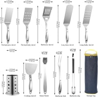 Berglander 10 részes rozsdamentes grillezés kiegészítő szett tartóval 2