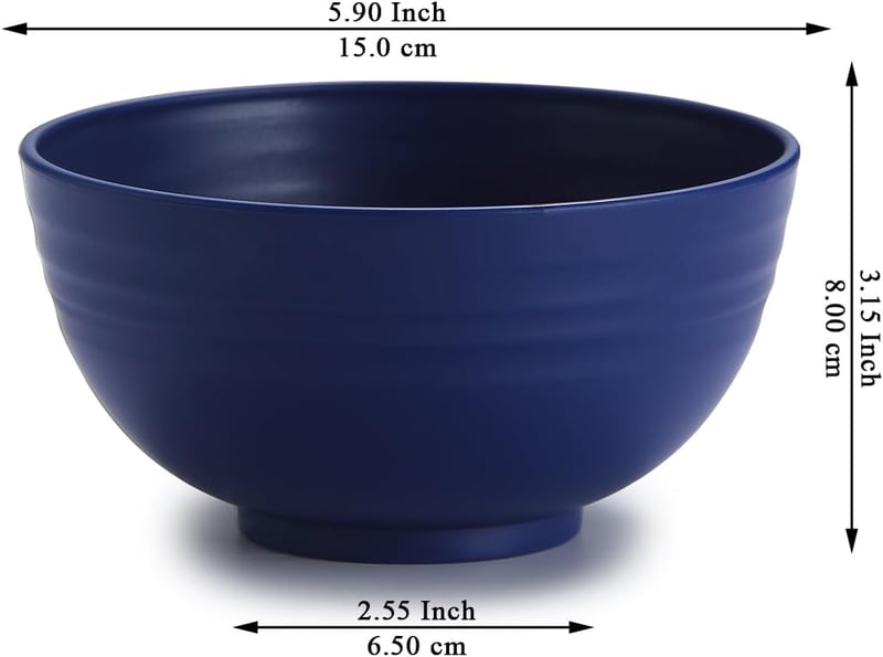Berglander 12 részes műanyag tál szett 750 ml kék ramen leves gabonapehely tál