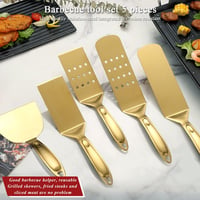 Berglander arany grillezés szett 5 részes rozsdamentes acél grill eszköz hőálló 3