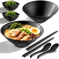 Súprava mís na ramen Berglander 2 x 1200 ml s miskami na dip, paličkami a lyžicami, nerozbitný plast na rezancové polievky pho, udon, wonton 1