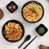 Súprava mís na ramen Berglander 2 x 1200 ml s miskami na dip, paličkami a lyžicami, nerozbitný plast na rezancové polievky pho, udon, wonton 8
