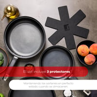 Set 6 piese tigăi din oțel inoxidabil Bergner Baster 20 + 24 + 28 cm cu mâner tubular, înveliș antiaderent, mâner din silicon, inducție 6
