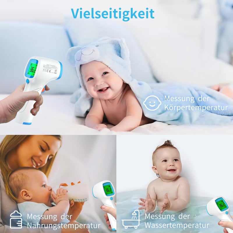 BerkeMed Érintésmentes Infravörös Lázmérő Homlokra Babáknak és Felnőtteknek