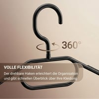 Berlona 20 db forgatható akasztó, csúszásmentes, helytakarékos fekete 4
