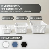 Berlona Kaja set košara za pohranu, 8 komada, 20 x 10 x 5 cm, bijele, organizator za ladice, kuhinja i kupaonica, fleksibilna plastika, otvoren dizajn 7