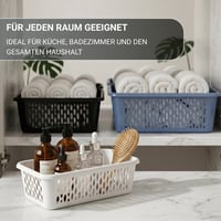 Berlona Kaja set košara za pohranu, 8 komada, 20 x 10 x 5 cm, bijele, organizator za ladice, kuhinja i kupaonica, fleksibilna plastika, otvoren dizajn 6