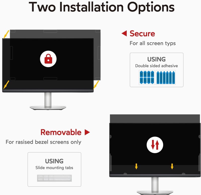 BERSEM 23 Inch Monitorszűrő Privát Képernyővédelem Anti-Glare Kékfény Filter