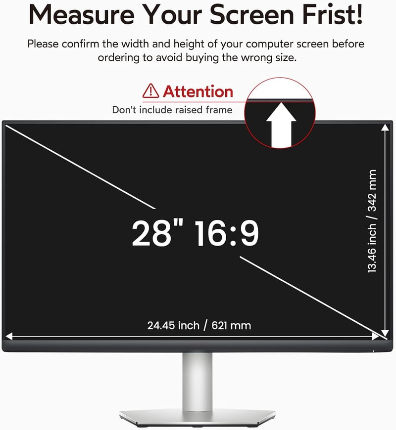 BERSEM 28" Monitor Adatvédelmi Fólia 16:9 Kékfény Szűrő Anti-Glare