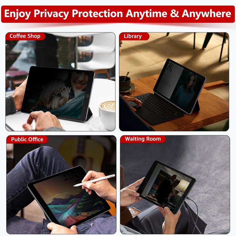 BERSEM iPad 10.2" Adatvédelmi Üvegfólia 9H Tempered Glass 9./8./7. Generáció - iPad 10.2" (2019-2021, Gen 7-9)
