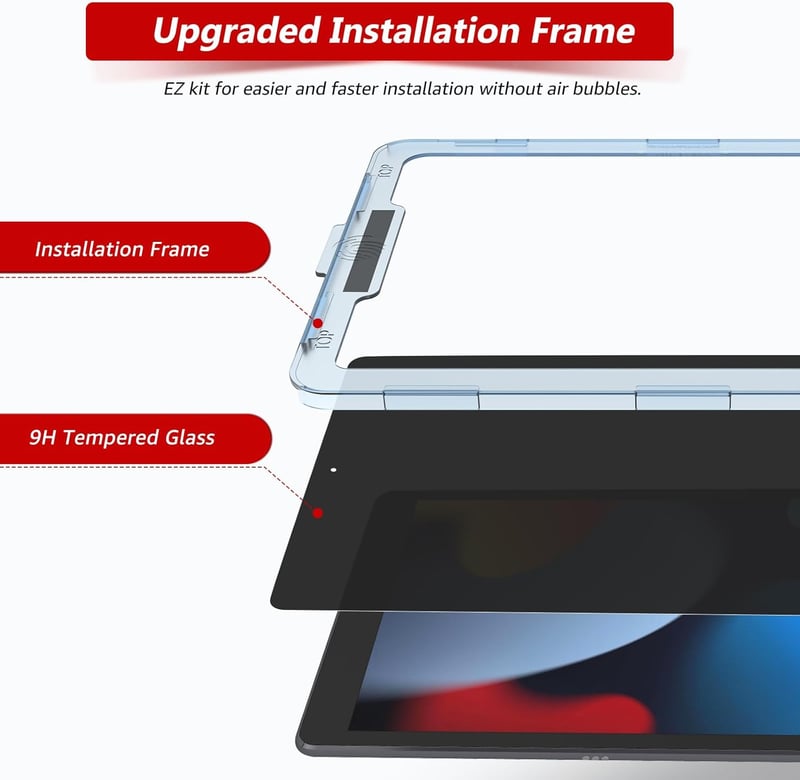 BERSEM iPad 10.2" Adatvédelmi Üvegfólia 9H Tempered Glass 9./8./7. Generáció - iPad 10.2" (2019-2021, Gen 7-9)