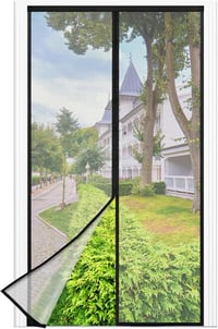 berssen Mágneses Szúnyogháló Erkélyajtóra 100x240 cm - Erős Mágnesekkel, 3,8 cm Tépőzárral, Fúrás Nélkül Szerelhető Rovarháló Teraszajtóra,  1