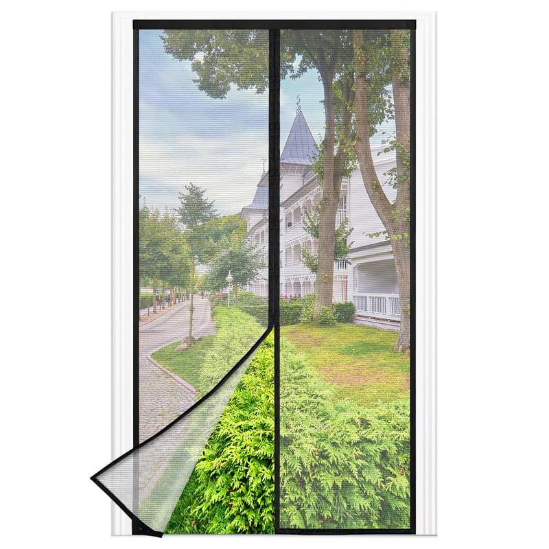 berssen Magnetska mreža za komarce za balkonska vrata 100x240 cm - s jakim magnetima, čičak trakom od 3,8 cm, montaža bez bušenja, mreža za insekte za terasna vrata.