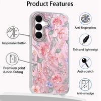 Zaštitna maska za Samsung Galaxy A57 s estetskim cvjetnim uzorkom, tanka, otporna na udarce, otporna na ogrebotine, mekani TPU silikon, za žene i djevojke - Samsung Galaxy A57, Trešnjin cvijet 3