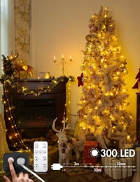 BESCOST 300 LED Kültéri Fényfüzér Meleg Fehér 8 Móddal Vízálló Kerti Dekoráció 3