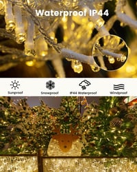 BESCOST 50m 500 LED kültéri tündérfény távirányítóval, 8 mód, vízálló, időzítő, meleg fehér 3