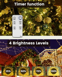 BESCOST 50m 500 LED kültéri tündérfény távirányítóval, 8 mód, vízálló, időzítő, meleg fehér 5