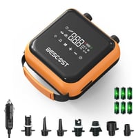 Elektrická SUP pumpa BESCOST s akumulátorom, 20 PSI, 3 dosky na jedno nabitie, dvojstupňová pumpa s automatickým zastavením pre kajaky, člny a stany, rýchlonabíjanie USB-C 1