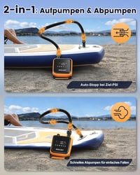 Elektrická SUP pumpa BESCOST s akumulátorom, 20 PSI, 3 dosky na jedno nabitie, dvojstupňová pumpa s automatickým zastavením pre kajaky, člny a stany, rýchlonabíjanie USB-C 4