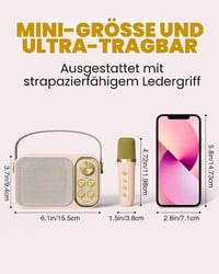 BESCOST Karaoke Gép 2 Mikrofonnal, Bluetooth Karaoke Rendszer 7 Hangeffektussal 2