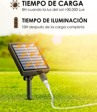 BESCOST Napelemes LED Fényfüzér Kültéri 2x15m 150LED IP65 Vízálló 6