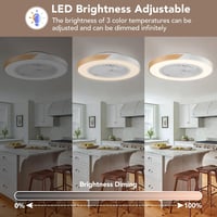 BESCOST RGB LED Mennyezeti Lámpa Ventilátorral - 3 Színhőmérséklet, 6 Sebességfokozat, 4500lm, Távirányítós, Időzíthető, Fehér-Fa Színű 5