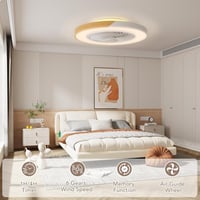 BESCOST RGB LED Mennyezeti Lámpa Ventilátorral - 3 Színhőmérséklet, 6 Sebességfokozat, 4500lm, Távirányítós, Időzíthető, Fehér-Fa Színű 7