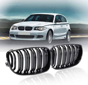 Beside_Auto 2 bucăți Grilă față negru lucios E81 E82 E87 E88 LCI 2008-2011