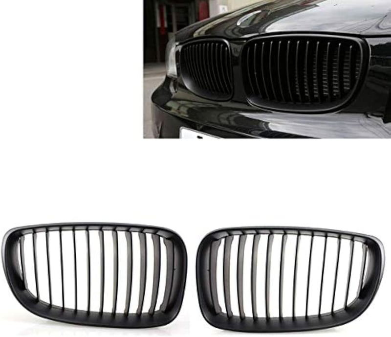 Beside_Auto 2db Matt Fekete Első Rács E81 E82 E87 E88 LCI 2008-2011