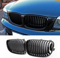 Beside_Auto 2x Fényes Fekete Elülső Rács E81 E82 E87 E88 LCI 2008-2011 7