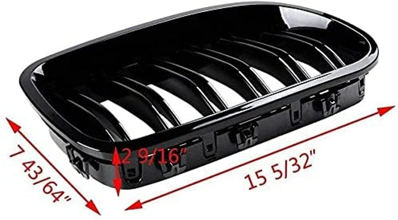 Beside_Auto BMW 5-ös F10 F11 F18 Vesekristály Rács Fekete 2010-2016