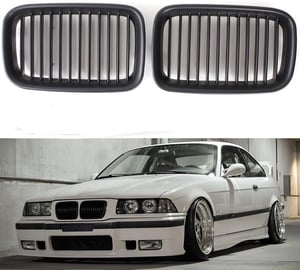 Beside_Auto Első Lökhárító Rács E36 92-96 Matt Fekete 2db